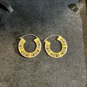 Elegant Two Tones Hoop Earrings